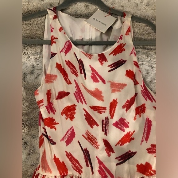 : : RACHEL ANTONOFF New w/ Tag Retro Style White & Scribble Sleeveless Dress : : - Picture 4 of 13